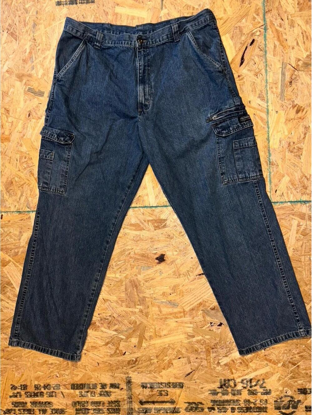 Wrangler Men’s Cargo Jeans 38x30 Dark Blue Denim